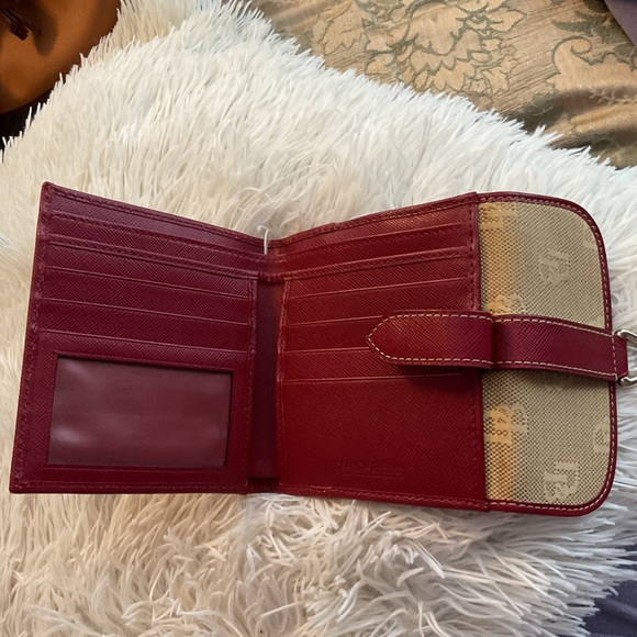 Dooney & Bourke Beige and Burgundy Wallet - Picture 3 of 6